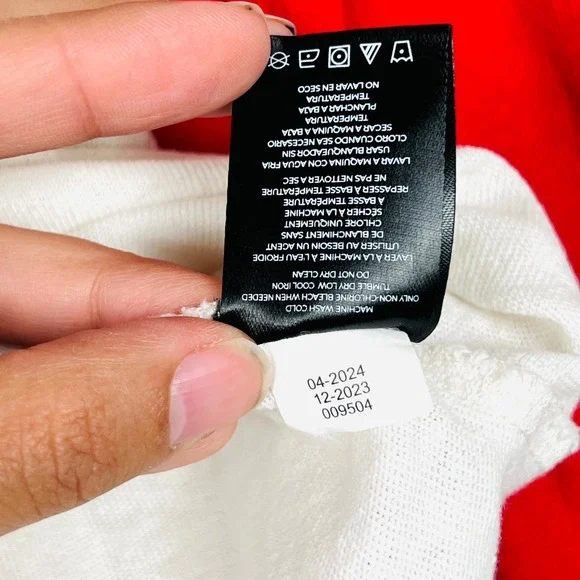 47 Brand Kansas City Chiefs Cropped Long Sleeve Colorblock Shirt Red White XL - Picture 12 of 16